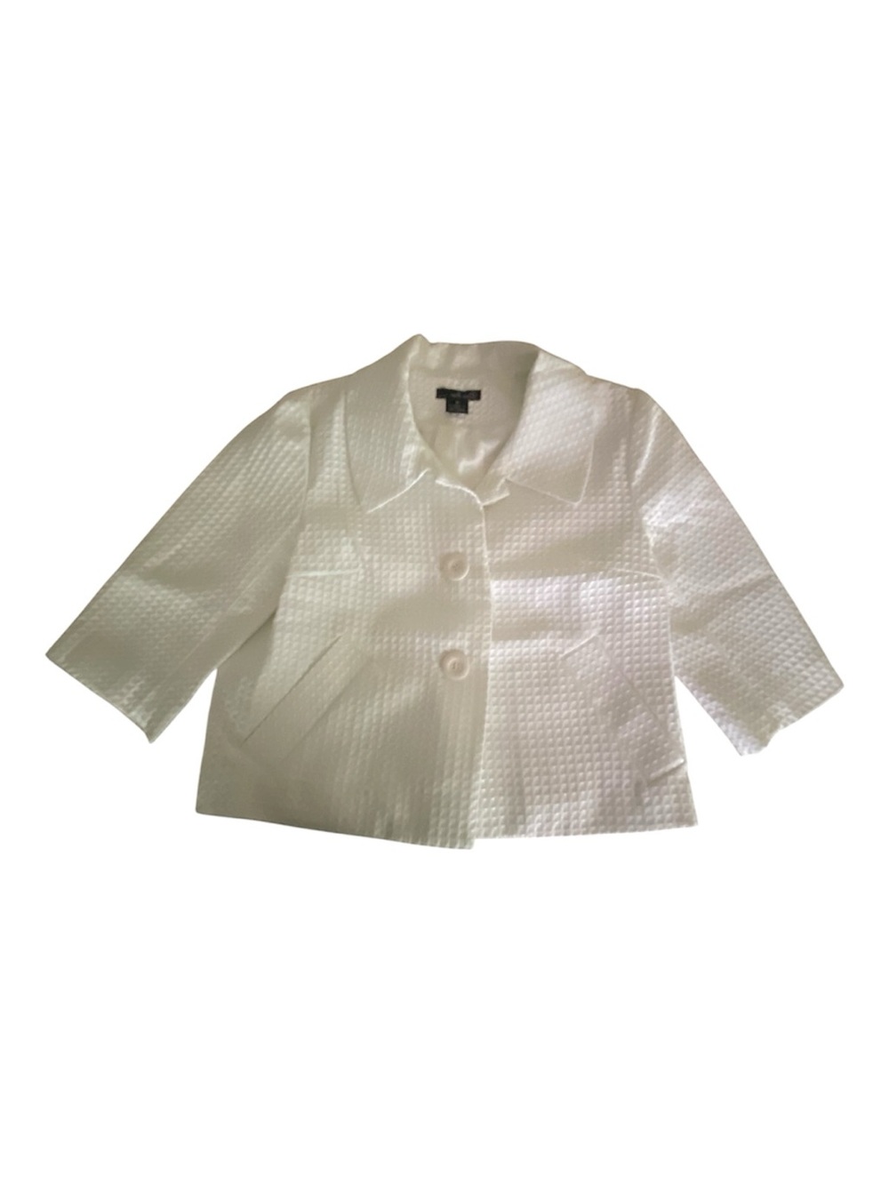 NWOT Women’s Will Smith White Cropped Textured Blazer (Medium)